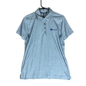 Travis Mathew Womens Shirt Gray Short Sleeve Polo Pima Cotton Blend Medium